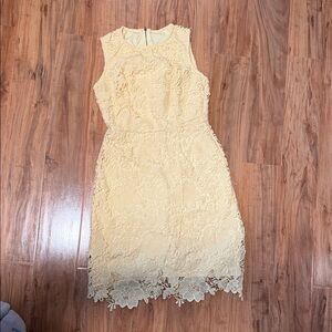 Elegant Yellow Lace Ryan Michelle Dress